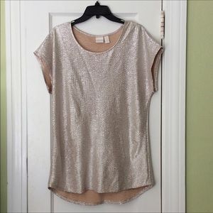 Chicos 2 xl Silver Shimmery tunic top